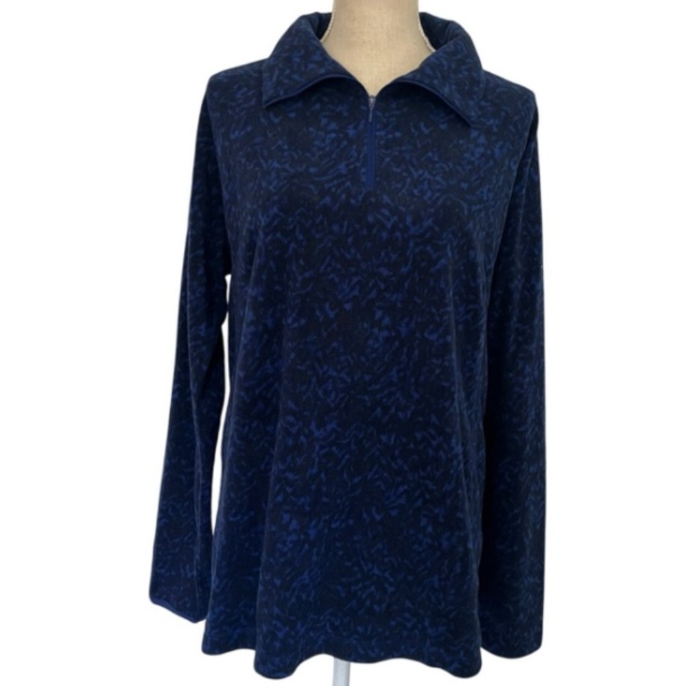 Columbia Women's Arctic Air Fleece 1/2 Zip Sweatshirt Navy Blue Abstract XXL $45 - Picture 2 of 12